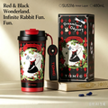 TOMIC Dreamland Odyssey Rabbit Tumbler, 480ml SUS316 Stainless Steel Insulated Coffee Cup, Fairy Tale Art Travel Mug