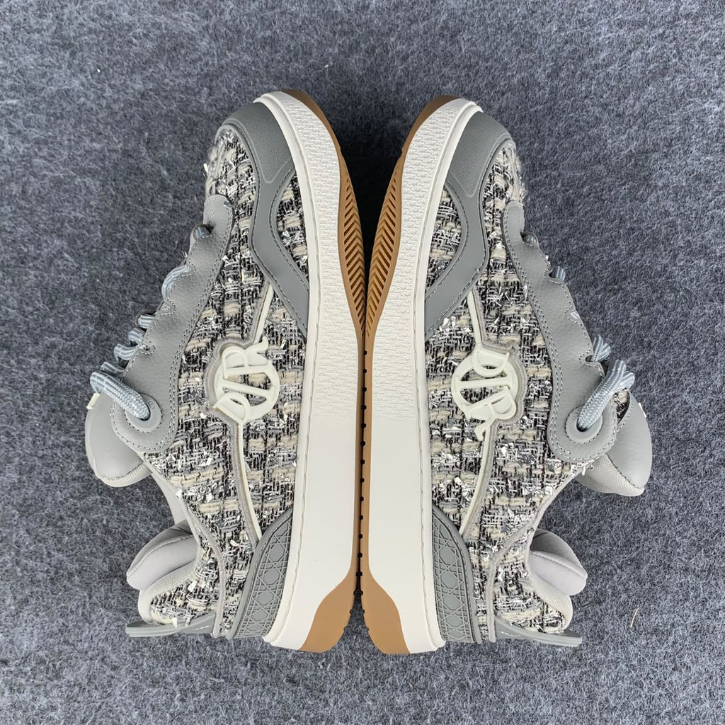 Dior B9S Skater Sneakers 'Grey Tweed Suede'