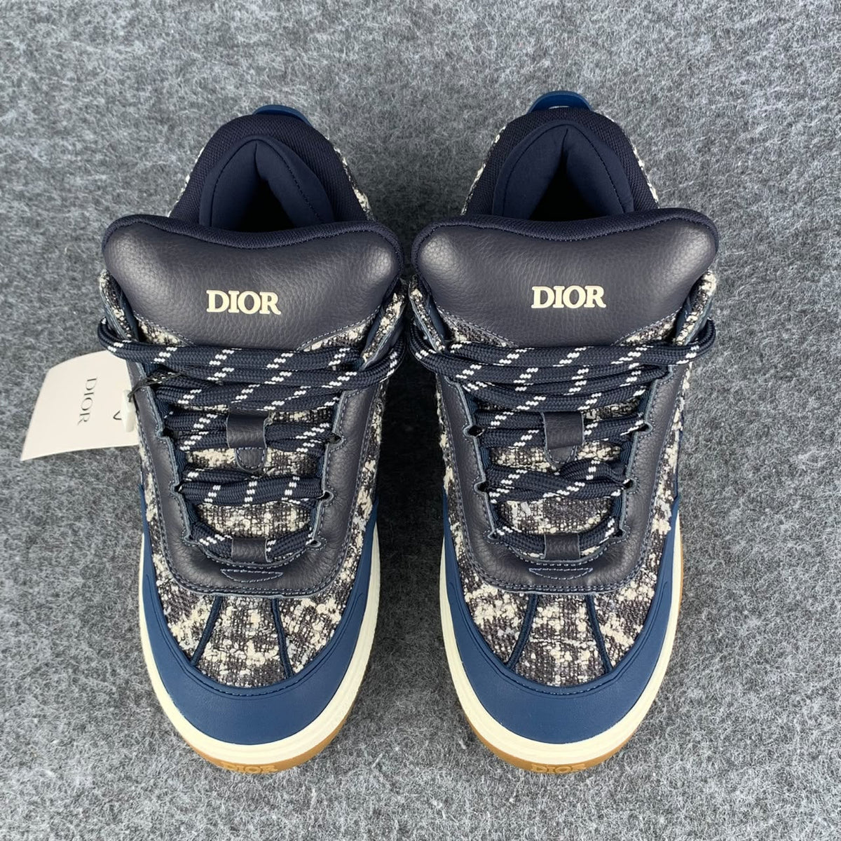 Dior B9S Skater Sneakers 'Dark Navy Tweed'