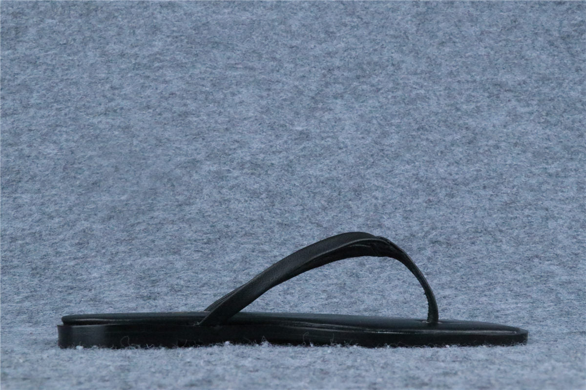Chanel Lambskin CC Thong Sandals 'Black'